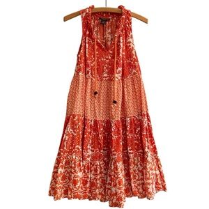 Chelsea & Theodore Sleeveless Ruffle Tiered Boho Hippie Dress Women’s Size Small